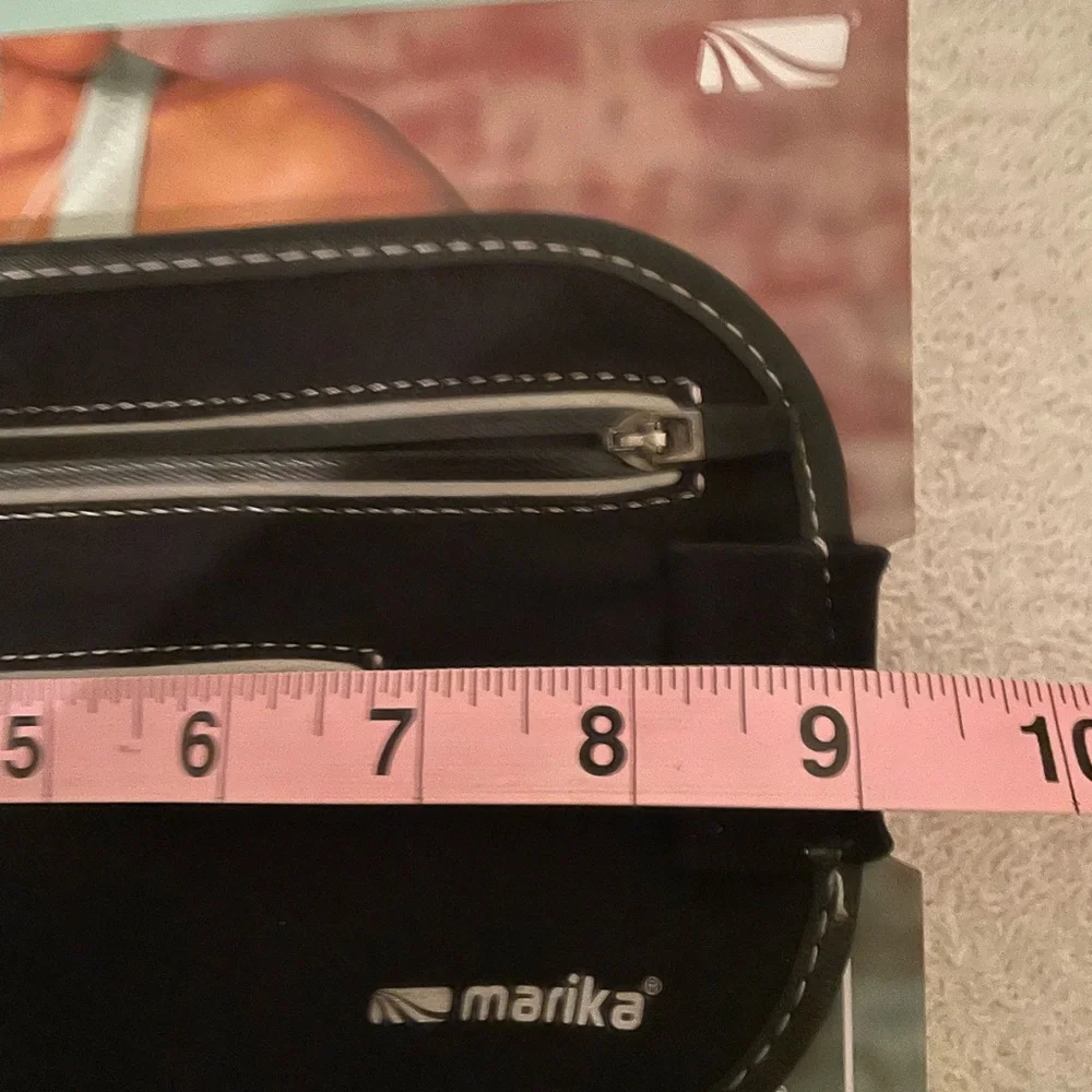 Slim Fit Fanny Waist Pack Nylon Reflective Strips Black 2 zip Pocket Marika NWT